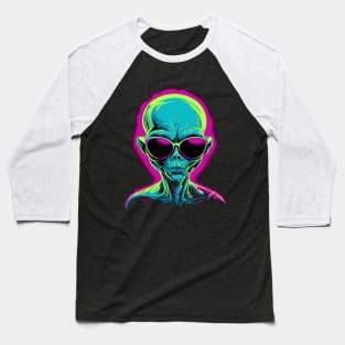 Funny UFO Alien Gifts Men Women Kids Funny Sunglasses Alien Baseball T-Shirt